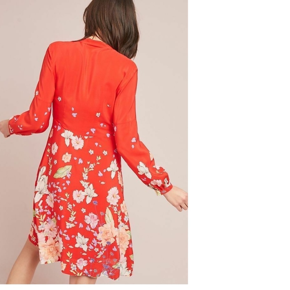Anthropologie Moulinette Soeurs Lily Print Dress silk size 2 new - Picture 4 of 9
